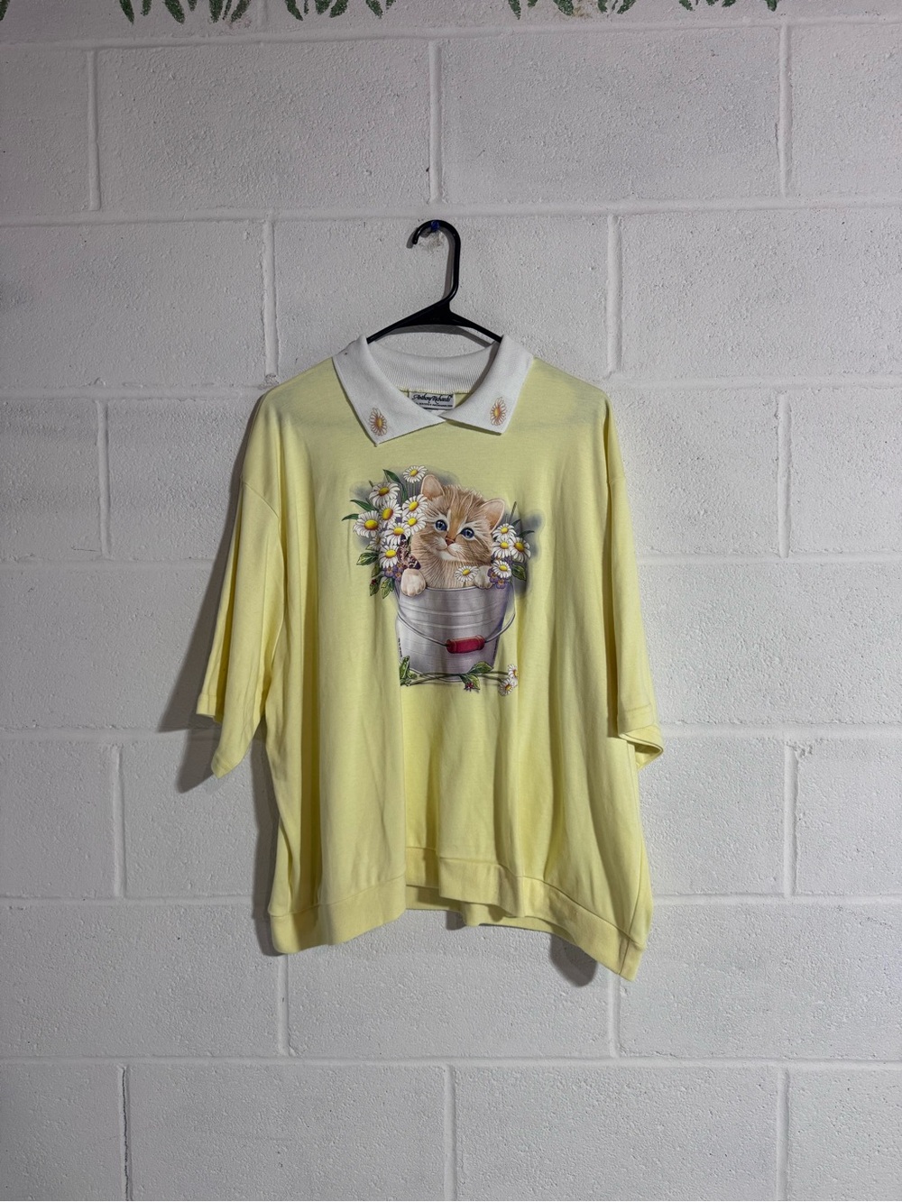 Anthony Richards Yellow Cat-In-Bucket Polo Sweatshirt